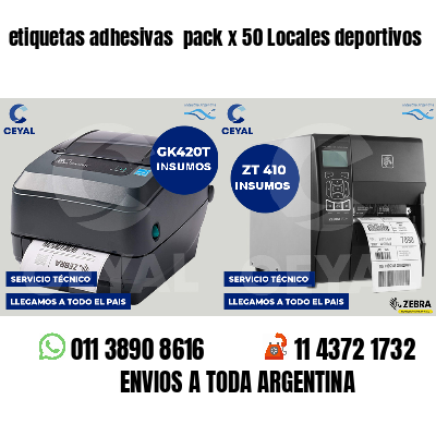 etiquetas adhesivas  pack x 50 Locales deportivos