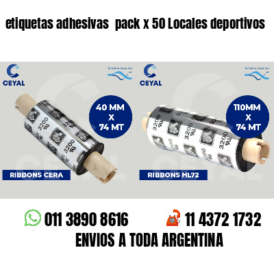 etiquetas adhesivas  pack x 50 Locales deportivos