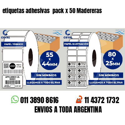 etiquetas adhesivas  pack x 50 Madereras