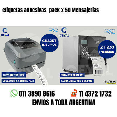 etiquetas adhesivas  pack x 50 Mensajerías