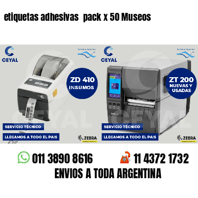 etiquetas adhesivas  pack x 50 Museos