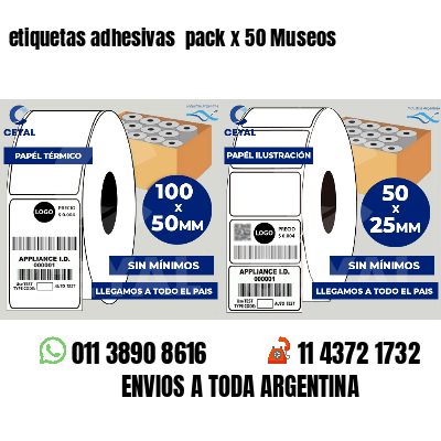 etiquetas adhesivas  pack x 50 Museos