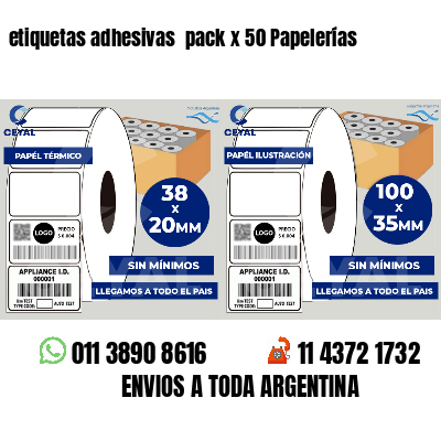 etiquetas adhesivas  pack x 50 Papelerías