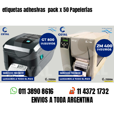 etiquetas adhesivas  pack x 50 Papelerías