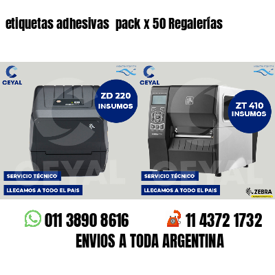 etiquetas adhesivas  pack x 50 Regalerías