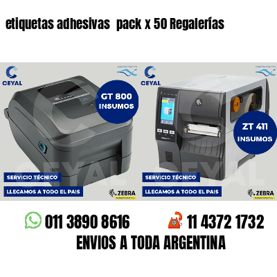 etiquetas adhesivas  pack x 50 Regalerías