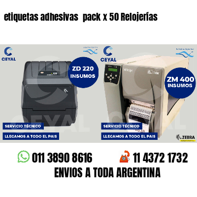 etiquetas adhesivas pack x 50 Relojerías