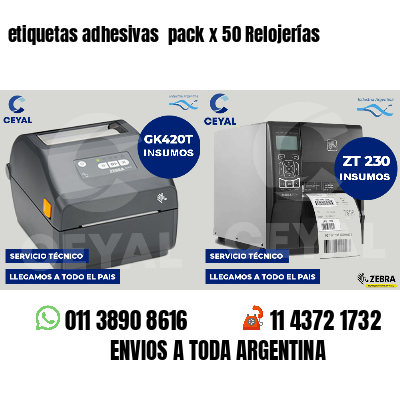 etiquetas adhesivas  pack x 50 Relojerías