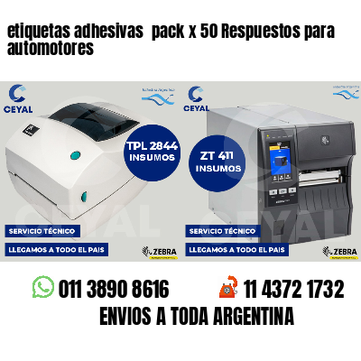 etiquetas adhesivas  pack x 50 Respuestos para automotores