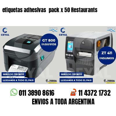 etiquetas adhesivas pack x 50 Restaurants