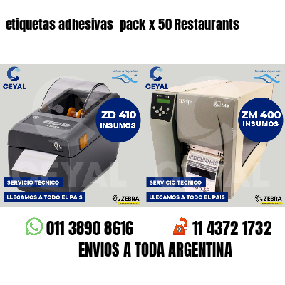 etiquetas adhesivas pack x 50 Restaurants