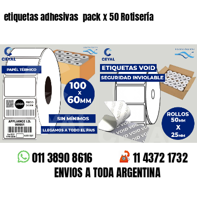 etiquetas adhesivas  pack x 50 Rotisería
