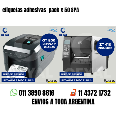 etiquetas adhesivas  pack x 50 SPA