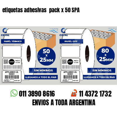 etiquetas adhesivas  pack x 50 SPA