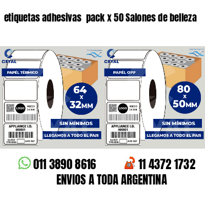 etiquetas adhesivas  pack x 50 Salones de belleza