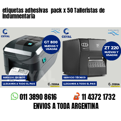 etiquetas adhesivas  pack x 50 Talleristas de indumnentaria