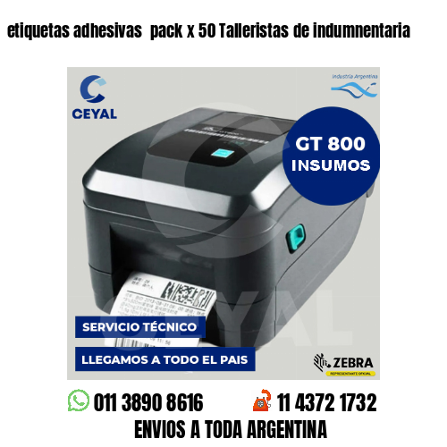 etiquetas adhesivas  pack x 50 Talleristas de indumnentaria