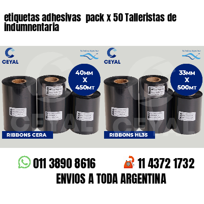 etiquetas adhesivas pack x 50 Talleristas de indumnentaria