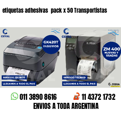 etiquetas adhesivas  pack x 50 Transportistas