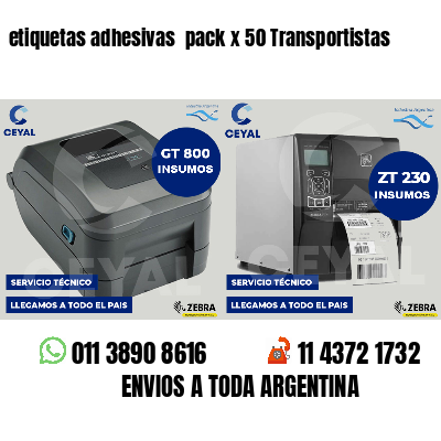 etiquetas adhesivas  pack x 50 Transportistas