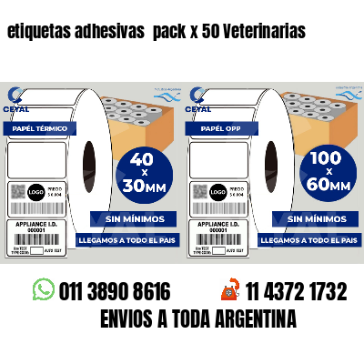 etiquetas adhesivas  pack x 50 Veterinarias