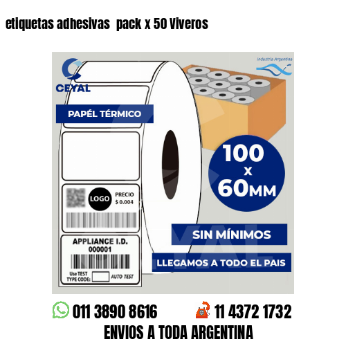 etiquetas adhesivas  pack x 50 Viveros