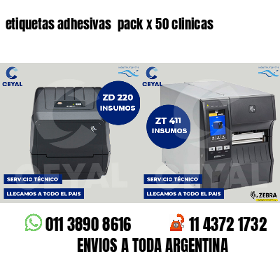 etiquetas adhesivas pack x 50 clinicas