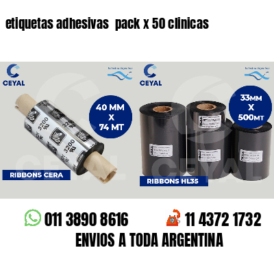 etiquetas adhesivas  pack x 50 clinicas