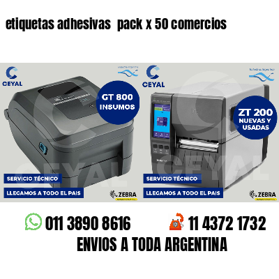 etiquetas adhesivas pack x 50 comercios
