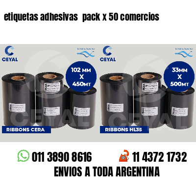 etiquetas adhesivas  pack x 50 comercios