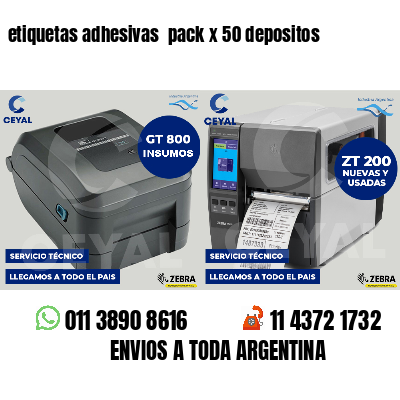 etiquetas adhesivas  pack x 50 depositos