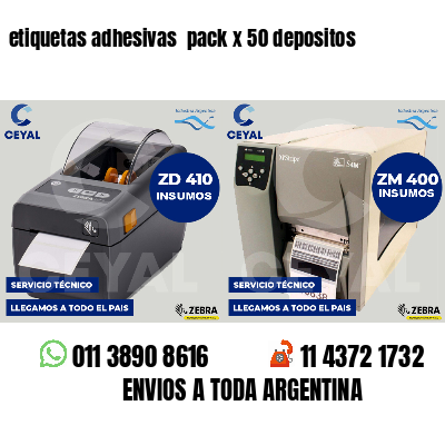 etiquetas adhesivas  pack x 50 depositos
