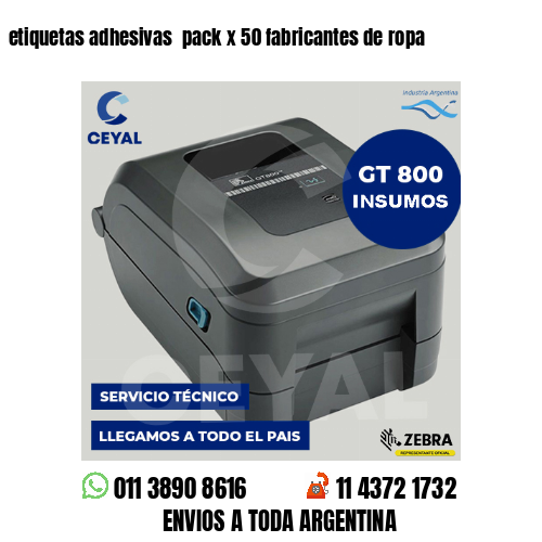 etiquetas adhesivas  pack x 50 fabricantes de ropa