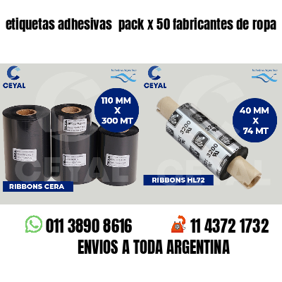 etiquetas adhesivas pack x 50 fabricantes de ropa
