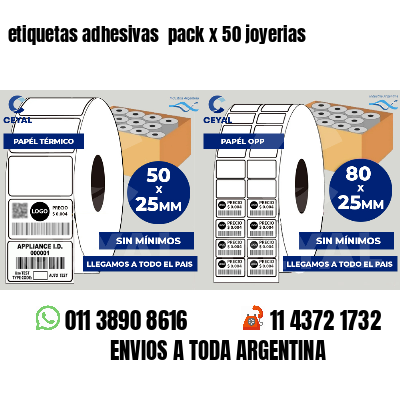 etiquetas adhesivas  pack x 50 joyerias