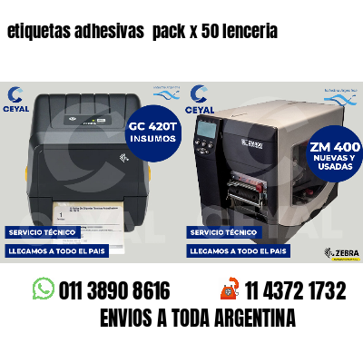 etiquetas adhesivas  pack x 50 lenceria