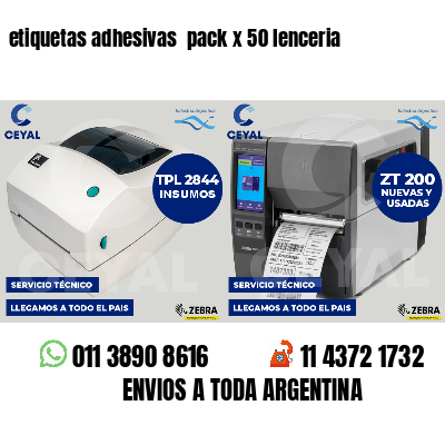 etiquetas adhesivas pack x 50 lenceria