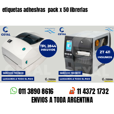 etiquetas adhesivas  pack x 50 librerias