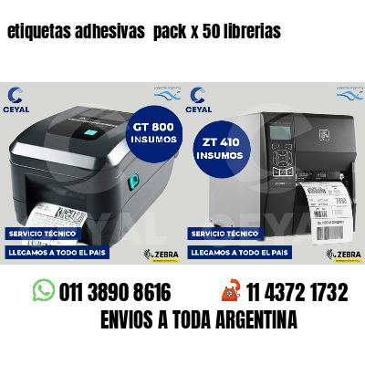 etiquetas adhesivas  pack x 50 librerias