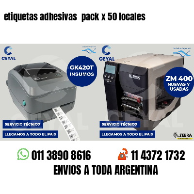 etiquetas adhesivas pack x 50 locales