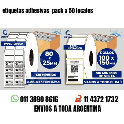 etiquetas adhesivas  pack x 50 locales