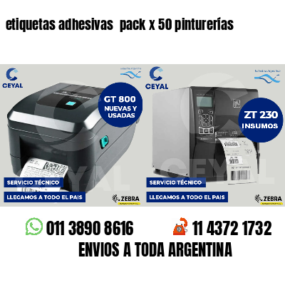 etiquetas adhesivas  pack x 50 pinturerías