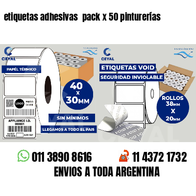 etiquetas adhesivas  pack x 50 pinturerías