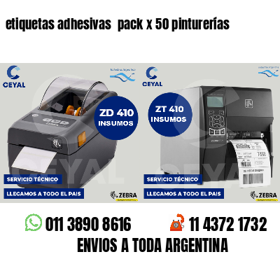 etiquetas adhesivas  pack x 50 pinturerías