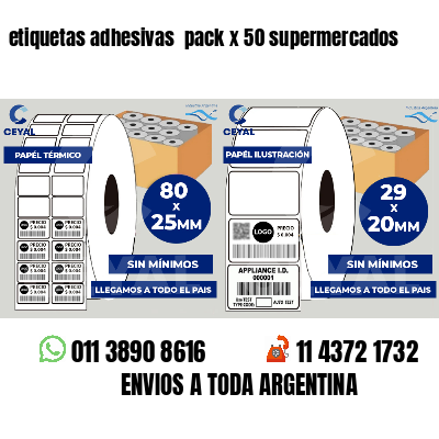 etiquetas adhesivas  pack x 50 supermercados