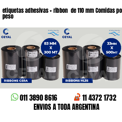 etiquetas adhesivas   ribbon  de 110 mm Comidas por peso