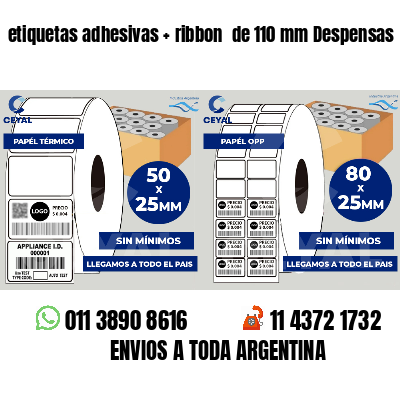 etiquetas adhesivas   ribbon  de 110 mm Despensas