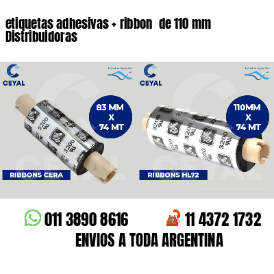 etiquetas adhesivas ribbon de 110 mm Distribuidoras
