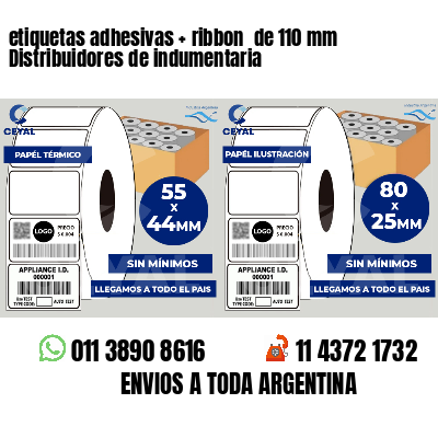 etiquetas adhesivas ribbon de 110 mm Distribuidores de indumentaria