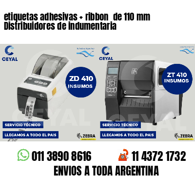 etiquetas adhesivas ribbon de 110 mm Distribuidores de indumentaria